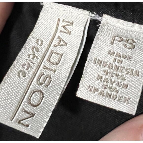 Madison Black Ruffle One Shoulder Mini Dress Sz Petite Small Flowy Ruffle Collar - Picture 2 of 13